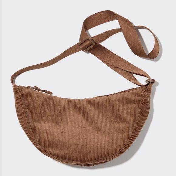 UNIQLO - Round Mini Shoulder Bag - Corduroy - Brown 🤎 - Picture 3 of 4